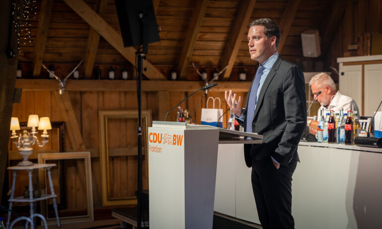 Manuel Hagel MdL bei der Fraktionsklausur im September 2022 in Freudenstadt